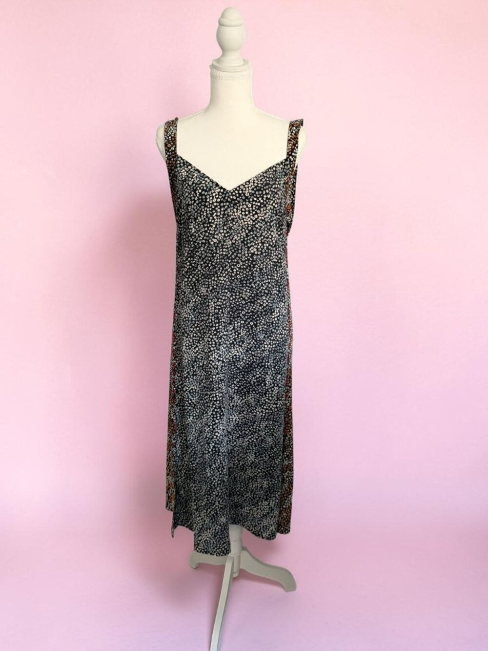 RAG & BONE Patterned Silk Blend MIDI Dress Size Medium